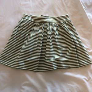 Green and white seersucker a-line skirt